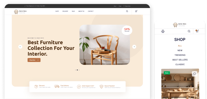 Stylish wooden furniture